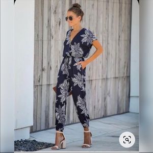 Vici Navy Blue Jumpsuit, Small